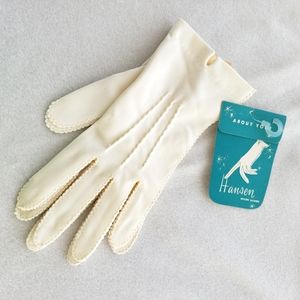 Vintage Deadstock Hansen Nylon Ladies White Gloves
